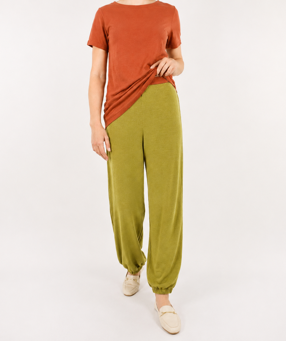 Pantaloni golden olive din in